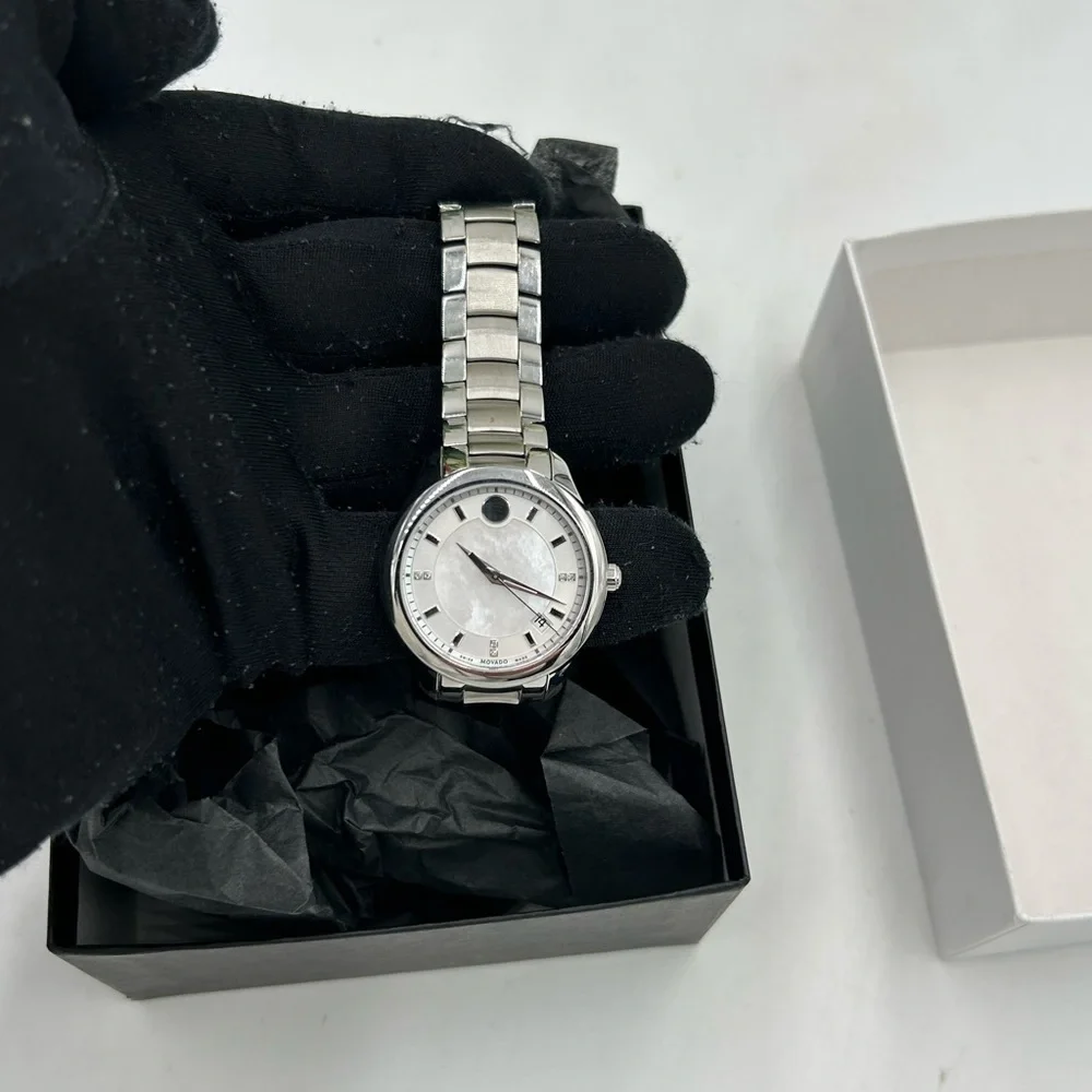 Women's Movado Bellina 36 mm Swiss made mother-of-pearl face watch NEW